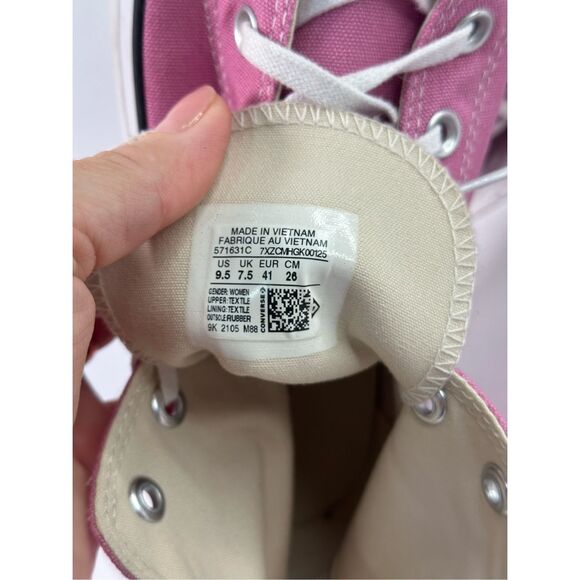 Chuck Taylor Converse high Top platform pink sz 9.5 - Picture 9 of 9